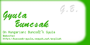 gyula buncsak business card